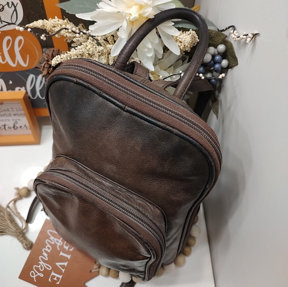 🍂 Vintage UC Osgoode Marley Brand Genuine Smooth Leather Mini Backpack Purse - Picture 11 of 16